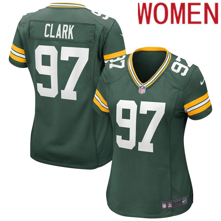 Women Green Bay Packers #97 Kenny Clark Nike Green Game NFL Jersey->women nfl jersey->Women Jersey